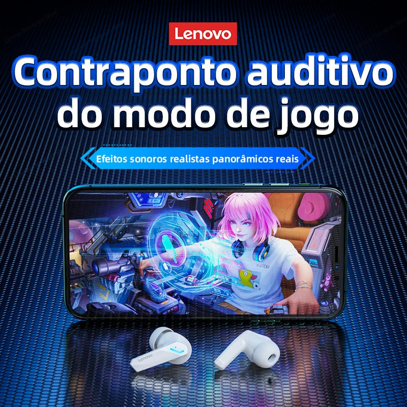 Fones De Ouvido Bluetooth com Microfone Lenovo-GM2 Pro