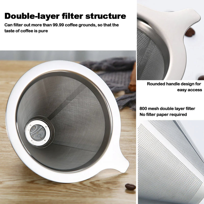 Filtro Coador Café Reutilizável Inox Casa Ultrafino Grande