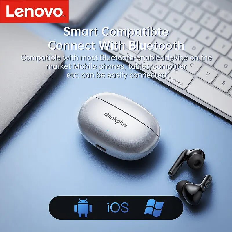 Fones de Ouvido Bluetooth 5.3 Lenovo-XT88 TWS com Microfone Duplo