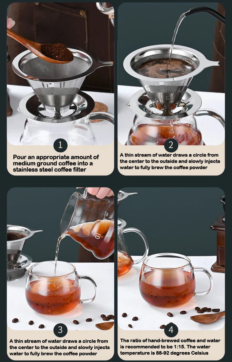 Filtro Coador Café Reutilizável Inox Casa Ultrafino Grande