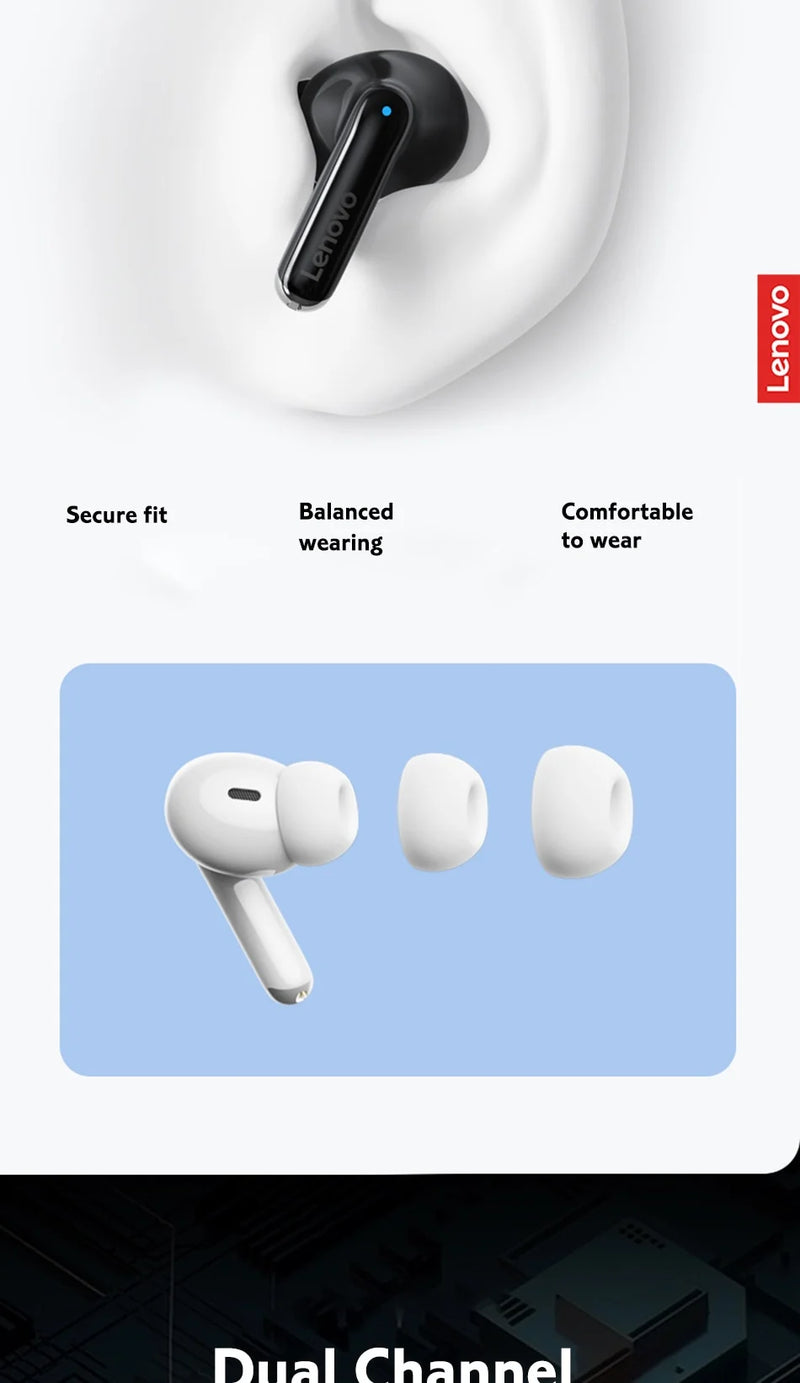 Fones de Ouvido Bluetooth 5.3 Lenovo-XT88 TWS com Microfone Duplo