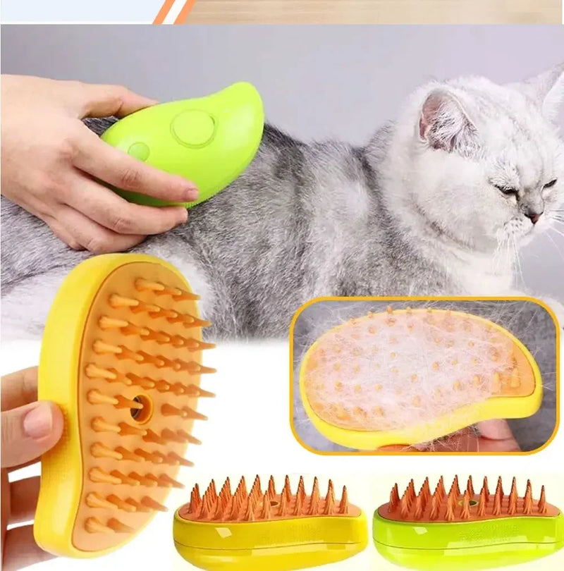 Escova a vapor para cão e gato para massagem elétrico Recarregável